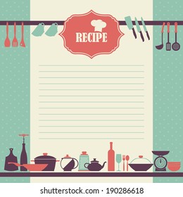 Vector Recipe Page Design. Vintage Style Cooking Book Page