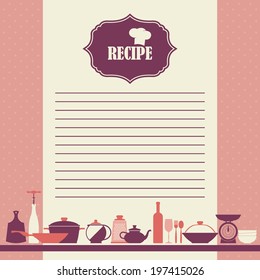 Vector Recipe page design. Vintage style cooking book page