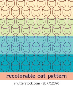 Vector recolorable cat pattern