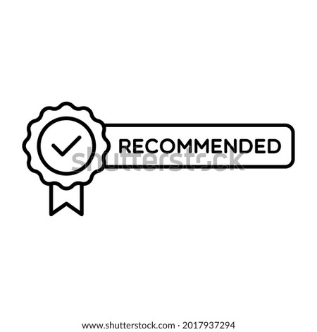 Vector Recommended Medal Badge Label