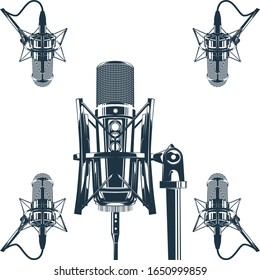 Vector Recorder Microphone Vector Illustration