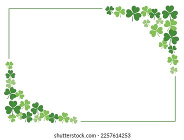 Vector Rectangle Clover Frame Illustration For St. Patrick’s Day Isolated On a White Background With Text Space.