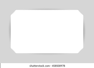 Vector rectangle format A4 white paper with shadow on grey background. Empty sheet of paper template portrait orientation. Realistic one sheet, poster, banner, background, blank, photo, frame.