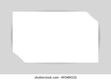 Vector rectangle format white paper with shadow on grey background. Empty sheet of paper template portrait orientation. Realistic one sheet, poster, banner, background, blank, photo, frame.