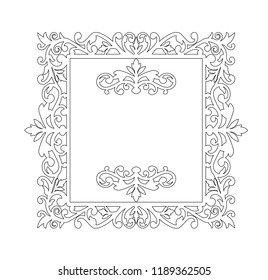 Vector rectangle frame for wood, glass and iron work black paint on the white background