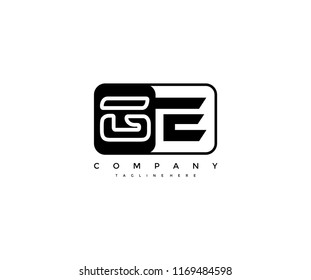 Vector Rectangle GE Letter Corporate Logo Design