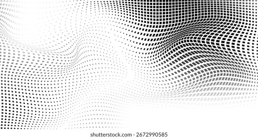 Textura de gradiente de meio-tom de retângulo de vetor. Desaparecimento polca ponto moderno abstrato simples arte