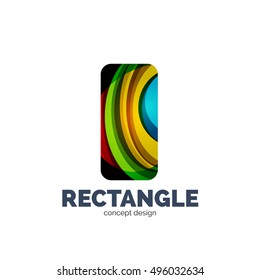 Vector rectangle logo, abstract template