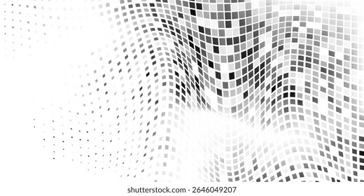 Vector rectangle mesh dot halftone gradient texture. Vanishing polka dot background illustration simple art modern