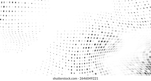 Vector rectangle mesh dot halftone gradient texture. Vanishing polka dot background illustration