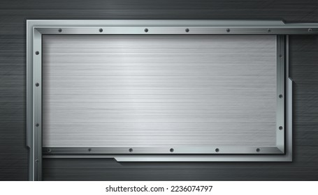 Vector rectangle metal border for industrial and technologies design.