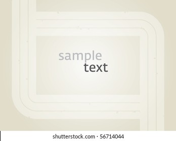 Vector rectangle for text, three grey lines as frame with grunge effect