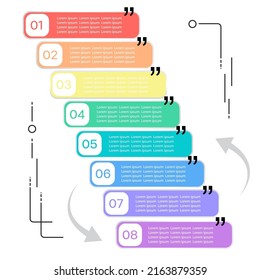Vector rectangles for infographic. Template for diagram, graph, presentation and round chart. Business concept with 8 options, parts, steps or processes.
