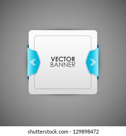 Vector of rectangular banner with blue frame