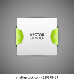 Vector of rectangular banner with green frame