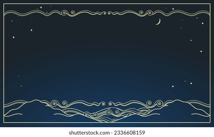 Vector rectangular card design with landscape