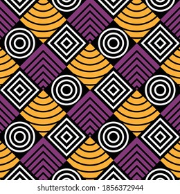 Vector rectangular circular patternand orange background art style