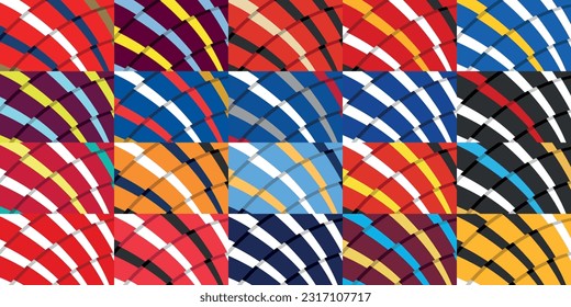 Banderas de los equipos de la liga de fútbol inglesa zigzag en cascada, rectangulares vectoriales.