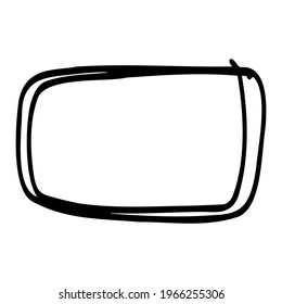 Vector rectangular frame in doodle style for inscriptions.