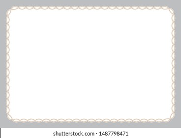 Vector rectangular frame made of intertwined ropes over white background