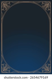 Quadro retangular vetorial em estilo vintage em plano de fundo azul-escuro
