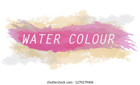 Vector rectangular many colour watercolour drop. Abstract art hand paint isolated. Watercolor stains. Water color banner for background, backdrop,website