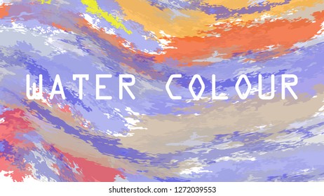Vector rectangular many colour watercolour drop. Abstract art hand paint isolated. Watercolor stains. Water color banner for background, backdrop,website