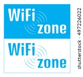 vector rectangular nameplate with the inscription Wi fi zone on a white and blue background