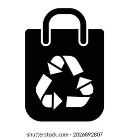 Vector Recycle Bag Glyph Icon Design
