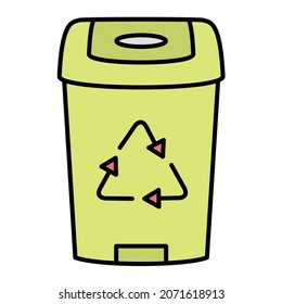 Vector Recycle Bin Filled Outline Icon Design
