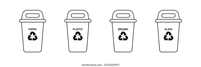 Vector Recycle Bin With Recycle Symbol Illustration