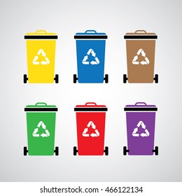 vector recycle bin symbol set 