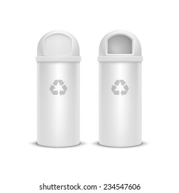 Vector Recycle Bin for Trash and Garbage Isolated on White Background