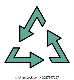 Vector Recycle Filled Outline Icon Design
