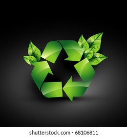 ilustración de diseño de icono de reciclado vectorial