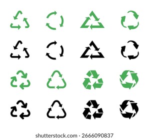 Vector recycle icons showing environmental sign and sustainability concept