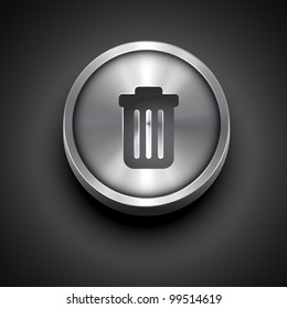 vector recycle metallic icon isolated on dark background