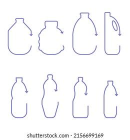 Esquema del pictograma de plástico de reciclado de vectores