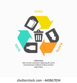 Vector recycle sign isolated on white background