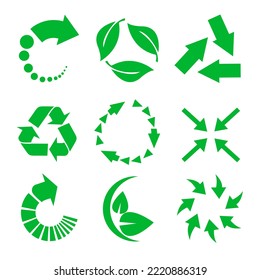 Señales de reciclaje de vectores en blanco