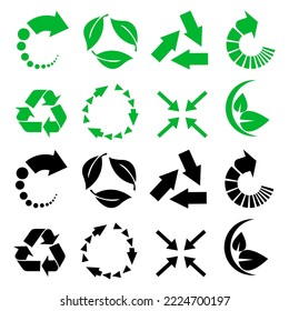Señales de reciclaje de vectores en blanco