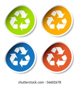 vector recycle stickers