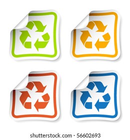 pegatinas de reciclado vectorial