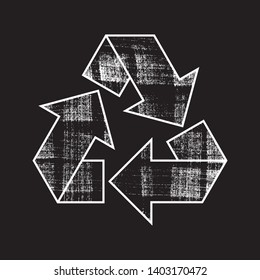 Vector recycle symbol. Grunge icon.