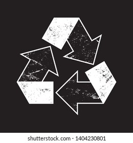 Vector recycle symbol. Grunge icon.