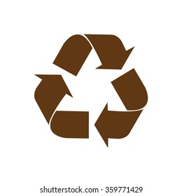 vector recycle symbol. recycle vector icon.  brown icon.