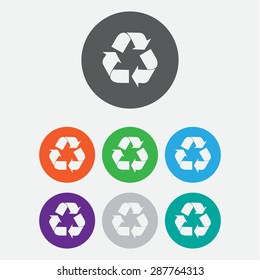 vector recycle symbol. recycle vector icon. Round circle buttons .