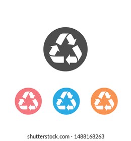 Vector recycle symbol. recycle vector icon 
 set. color icon
