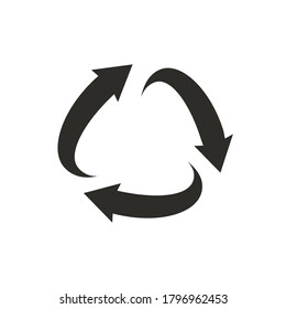 Vector recycle symbol isolated on white background. Recycled eco icon. 10 eps