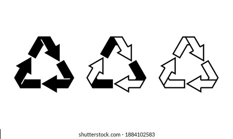 vector recycle symbol set. isolated icon eco, waste.